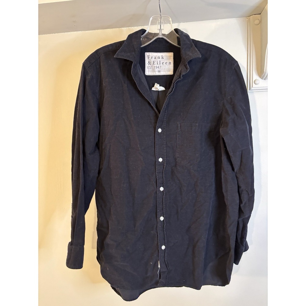 FRANK and EILEEN Navy Blue Pinwale Corduroy Jordy Button Up Shirt XS